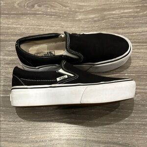 Vans Black Platform Slip-On Sneakers